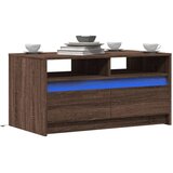 vidaXL Klubska mizica LED lučkami rjavi hrast inženirski les | Shoptok.si