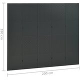 Sobna pregrada s 5 panela antracit 200 x 180 cm čelična | Eponuda.ba