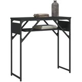  Konzolni stol s policama crni 75x30x75 cm od konstruiranog drva | Shoptok.si