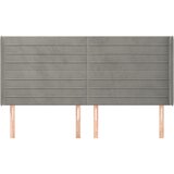  Uzglavlje s ušima svjetlosivo 203x16x118/128 cm baršunasto | shoptok.hr