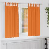 vidaXL Zavjese sa zavjesama 2 pcs Svijetla narančasta Poliester | shoptok.hr