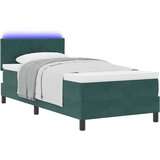  Krevet s podnicom i madracem &amp LED Tamno zelena 90x190 cm Baršun | shoptok.hr