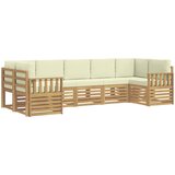  Set vanjskih sofa 6 pcs Bijela i Krem 304 x 128,5 x 73 cm | Shoptok.si