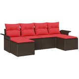  Sjedeća garnitura za vrt 6 kom. Smeđa poliratan 251 x 117 x 85 cm | shoptok.hr