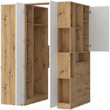 Modern Living Kotna Omara Box, Bela, Barva Hrasta | Shoptok.si