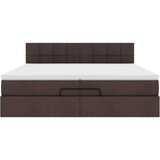  Otomanski posteljni okvir z vzmetnicami rjav 200x200 cm blago, (21653407) | Shoptok.si