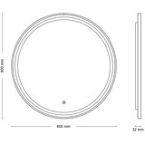 JOKEY Ogledalo Palma I, crno, 60 cm, sa LED rasvjetom | shoptok.hr