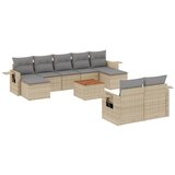 Maison Chic Seti vrtnega pohištva - Vrtna garnitura - Vrtni pohištvo set 10-delna z blazinami bež poli ratan, (21816239) | Shoptok.si