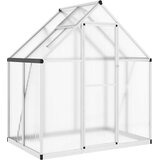  Staklenik s okvirom srebrni 169 x 114 x 195 cm aluminijski | shoptok.hr