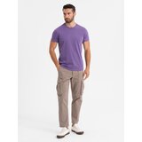 Ombre Men's classic cotton BASIC T-shirt - purple | Shoptok.si