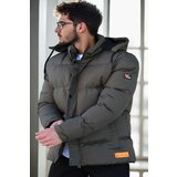 Dewberry 23453 Removable Hood Faux Fur Lined Slim fit Jacket-Khaki | Shoptok.si