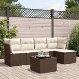vidaXL 6-dijelni set vrtnih sofa od poliratana s jastucima smeđi | shoptok.hr