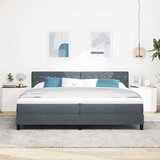  LED Box Spring Krevet s madracem Tamno siva 200 x 200 cm Baršun | shoptok.hr