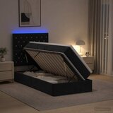  LED krevet za pohranu s madracem Crna 90 x 200 cm Baršun | shoptok.hr