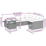 vidaXL 10-dijelni set vrtnih sofa poliratan s jastucima svijetlosivi | shoptok.hr
