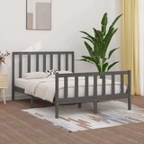  Posteljni okvir siv iz trdnega lesa 150x200 cm 5FT, (20644378) Cene