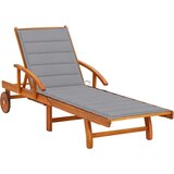 Maison Chic Vrtni Ležalnik - Sončna ležalnik z blazino trden akacijev les, (22043069) | Shoptok.si