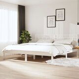 Maison Chic Posteljni okvir - Dvoposteljna postelja - Zakonska postelja bel iz borovine 200x200 cm-J3021, (21772894) | Shoptok.si
