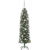  Umjetno vitko božićno drvce s stalakom Zelena i bijela 150 cm | shoptok.hr