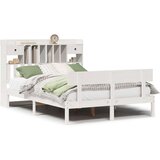 vidaXL Krevet s regalom z knjige bez madraca bijeli 150x200cm borovina | shoptok.hr