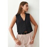 Dewberry 84295 Womens Lined Waistcoat with 3-Button Closure-BLACK | Shoptok.si