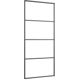  Klizna vrata s priborom crna 90 x 205 cm od ESG stakla | shoptok.hr