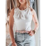 DStreet T-shirt damski na ramiączkach z kokardą PERBOW biały | Shoptok.si