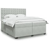 vidaXL Box spring postelja z vzmetnico svetlo siva 200x200 cm žamet Cene