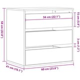  Kutna komoda s ladicama boja artisian hrast 60x41x58 cm drveni | shoptok.hr
