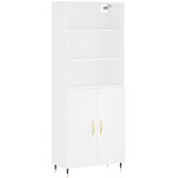  Visoka komoda bijela 69,5x34x180 cm konstruirano drvo Slike