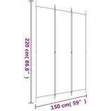 Sobna pregrada s 3 panela smeđa 150x220 cm od tkanine | shoptok.hr