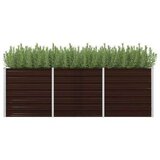 vidaXL Visoka greda rjava 240x80x77 cm pocinkano jeklo | Shoptok.si