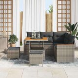  Vrtna sedežna garnitura z blazino 8 pcs Siva Poly ratan, (5000133631) | Shoptok.si
