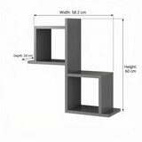 Hanah home Zidna polica Capri 2 Anthracite | Eponuda.com