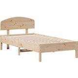 vidaXL Posteljni okvir z vzglavjem 90x190 cm trdna borovina, (21111561) | Shoptok.si