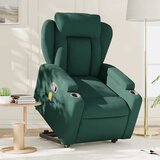 Maison Chic masažni naslanjač - Relax naslanjač s funkcijo vstajanja temno zeleno blago, (22061428) | Shoptok.si