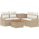  Set sofe 6 kom. Bež i krem bijela Poli Rattan i čelik | shoptok.hr
