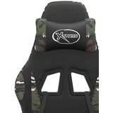  Okretna igraća stolica s osloncem crno-maskirna od umjetne kože | shoptok.hr