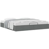 vidaXL Otomanski posteljni okvir brez vzmetnice temno siv 200x200 cm | Shoptok.si