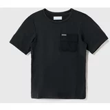 Columbia Otroška kratka majica Washed Out Utility črna barva