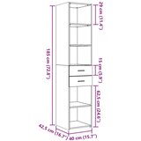  Visoka komoda boja betona 40x42,5x185 cm od konstruiranog drva | shoptok.hr