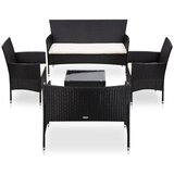 Maison Chic Seti vrtnega pohištva - Vrtna garnitura z blazinami 5-delna poli ratan črna, (21795813) | Shoptok.si