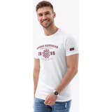 Ombre Majice s kratkimi rokavi T-shirt męski bawełniany z nadrukiem - biały V1 S1748 pisana | Shoptok.si