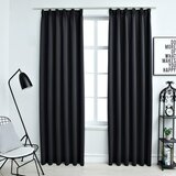 vidaXL Zavjese za zamračivanje s kukama 2 kom crne 140 x 245 cm Cijene
