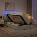  LED krevet za pohranu s madracem Svjetlosiva 90 x 200 cm Baršun | shoptok.hr
