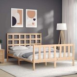  Kreveta s uzglavljem 120 x 200 cm od masivnog drva | shoptok.hr