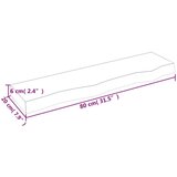  Stenska polica 80x20x6 cm neobdelana trdna hrastovina | Shoptok.si