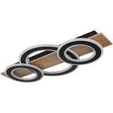 Globo LED stropna svjetiljka Jayden (50 W, D x Š x V: 730 x 350 x 70 mm, Crna, smeđa, Topla bijela) | shoptok.hr