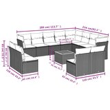  13-dijelni set vrtnih sofa s jastucima poliratan crni | shoptok.hr