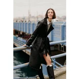 Defacto Waterproof Regular Fit Faux Leather Trench Coat